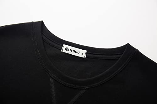 KLIEGOU Mens 100 Cotton Hipster Hip Hop Longline Crewneck T-Shirt Pre - Shrunk S-4XL3