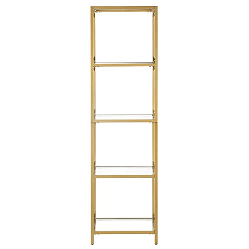 Celine 18'' Wide Rectangular Bookcase In Brass #TOP3