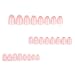 24 Pcs Pink Square Press on Nails Short - YEFIUO White French Nail Tip Acrylic Nail Kit Nail Art Fake Nails Press ons with Rhinestone Bow Glue on Nails Design Full Cover False Nails for Women