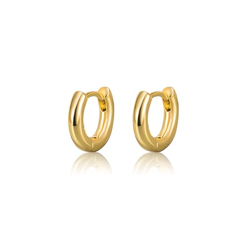 Créoles simples plaquées or 14k : boucles d'oreilles minimalistes et intemporelles pour femme