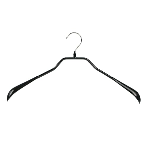 Mawa by Reston Lloyd, Non-Slip Steel Suit/Jacket Hanger, Wide Supportive Sholders with Rotating Hook, Black, Set of 50