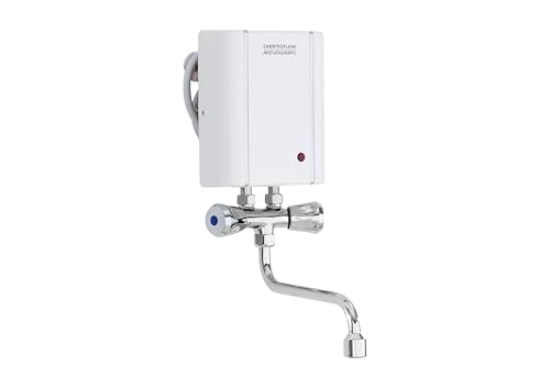 Thermoflow Elex 3,5Arm Klein-Durchlauferhitzer / 230 V/druckloser Durchlauferhitzer mit Zweigriffarmatur/Warmwasser bis 25 °C/G 3/8“ Anschluss / 2 L/min/für Waschbecken & Küchenspülen