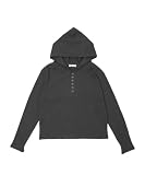 [ウィゴー] Figments ヘンリー ネック ワッフル フード ロン T Tシャツ トップス 春 夏 秋 冬 服 レディース F チャコール