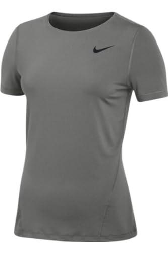 Nike Womens Pro Allover Mesh Short Sleeve Top 2.0 (US, Alpha, Small, Regular, Regular, Dark Steel Grey)
