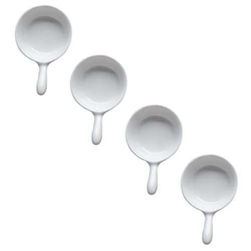 SHOWERORO 4pièces Lot De Coupelles à Sauce Céramique Blanche Avec Anse Antidérapante Petits Récipients Pour Sauce Dips Et Entrées Accessoires Pour Restaurant Maison Et Hôtel