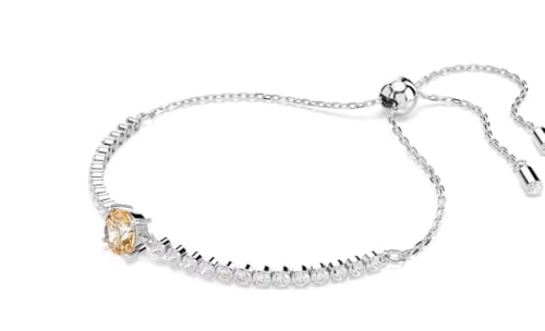Swarovski Matrix Tennis bracelet Mixed cuts, Yellow, Rhodium plated2