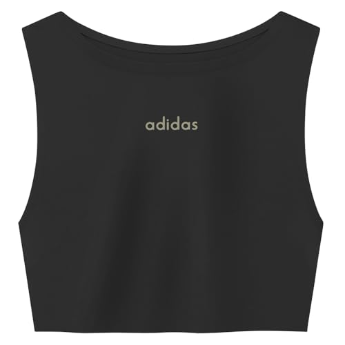 adidas Womens Fear of God Cropped Crew Neck Athletic Tank Casual - Black - Size S