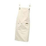 Hoement Delantal de Algodón con Bolsillo Resistente Salpicaduras sin Mangas para Cocina Casa y Restaurante Unisex y Duradero