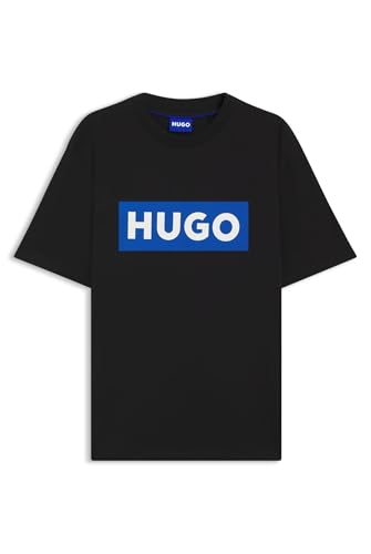 T-Shirt HUGO Nico en jersey de coton noir avec logo imprimé pour homme
