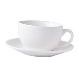 Mipcase Taza y Platillo de Cerámica Blanca para Infusiones y Café Diseño Elegante con Superficie Lisa y Agarre Cómodo Apto para Servir Bebidas y Alimentos Duradero y Práctico para Uso