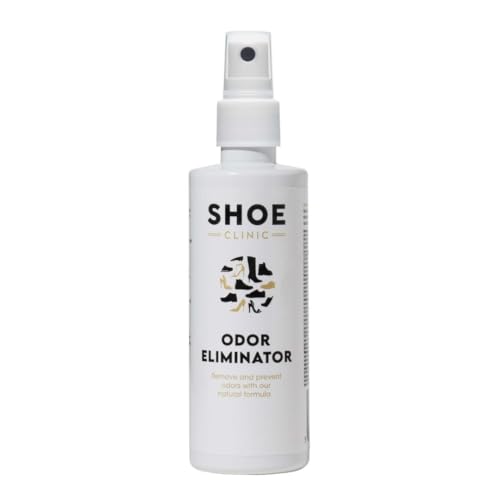 Eliminador de olores de Shoe Clinic | Neutraliza los olores de zapatos, zapatillas, botas, tacones | Spray fácil de usar para el gimnasio, los deportes y el uso diario (125 ml)