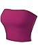 MixMatchy Women's Double Layered Basic Casual Strapless Backless Bandeau Bra Tube Top Magenta S