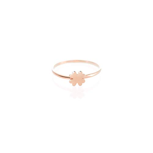Gold Clover Ring, Lucky Four-Leaf Clover, 9K 14K 18K Gold Ring, Yellow Gold, Good Luck Gift For Her/Code: 0.001 #TOP4