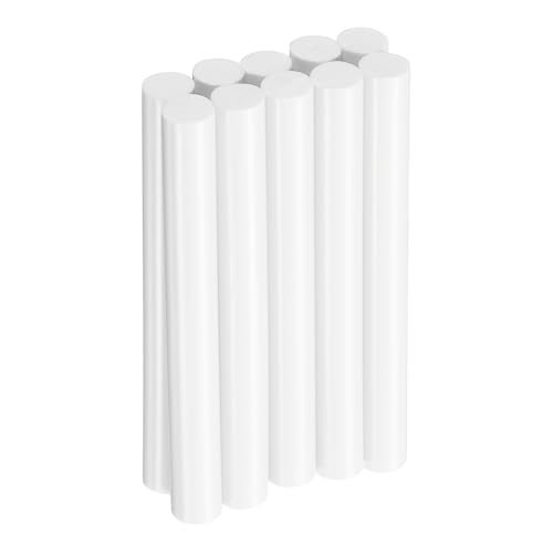 QUARKZMAN 10Pcs Bastoncini Di Colla A Caldo 11mm X 100mm Lunghi Mini Bastoncini Adesivi Fusibili EVA Per Pistola A Colla A Caldo Legno Plastica Vetro Fiori Stoffe Schiuma Bianco