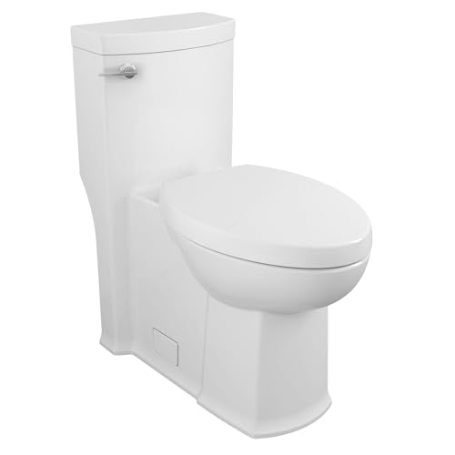 Inodoro American Standard Boulevard FloWise de una pieza, altura derecha, alargado, 1.28 gpf, con palanca de descarga a la derecha, blanco miniatura 1