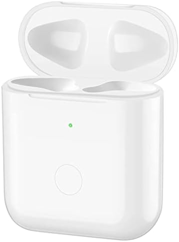 Airpods Charging Case Compatible for Airpods 1&2, Qi Wireless Charging Replacement Case, with Bluetooth Pairing Sync Button, NO AIRPODS, White