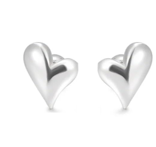 GenericPendientes de Plata Para Niñas, Pendientes Hipoalergénicos, Pendientes Para Mujer, Pendientes Pequeños De Rosca antialérgicos, Pendiente en Forma de Corazóncorazón.