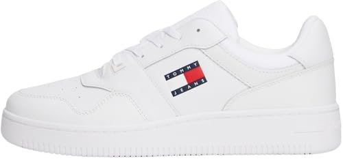 Tommy Jeans Baskets Homme Sportives, Blanc (White), 42