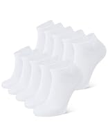 CLOSEMATE 10 Pairs Comfortable Cotton Ankle Low Cut Non Slip Casual Short Socks for Men Women(Size L, 10White)