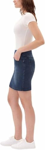 S.C. & CO. Saia jeans feminina sem fecho, Azul, PP