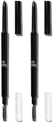 e.l.f. Ultra Precise Brow Pencil, Creamy, Micro-Slim, Precise, Defines, Creates Full, Natural-Looking Brows, Tames and Combs Brow Hair, Taupe, 0.002 Oz (Pack of 2)