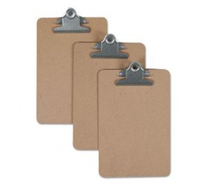 UNV 6 x 9 Sheets Hardboard Clipboard44; Brown - 1.25 in.