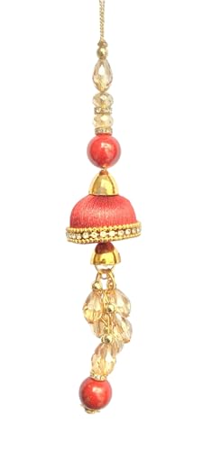 2 Pair Tassels Blouse Tassels for Bridal Dress Latkan Home Decor Accessories DIY Decor Curtains Cushions Tassel (Pack of 4 Pieces) (Red, 5\" Inch)