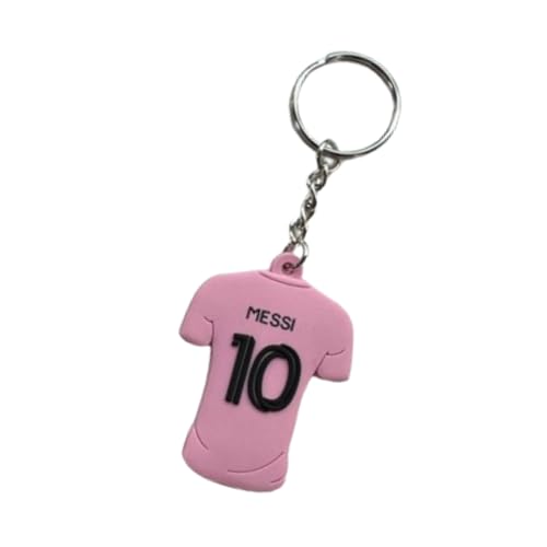 International Miami Home Jersey PVC Key Chain Keychain Messi 10 3D Printed Text and Number