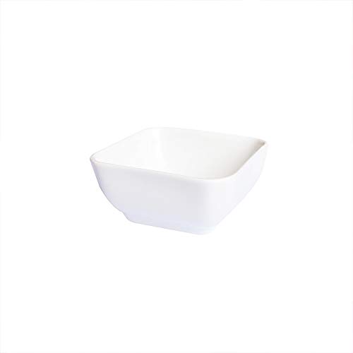 Pirhosigma 4 pcs 7.5cm Square Porcelain Soy Sauce Dish Ceramic Dip Dipping Bowls White for Dinner Baking BBQ and Cooking - Image 2