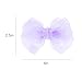 Purple Mesh Ribbon Hair Bows Clips 4