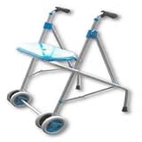 PRIM | Andador para ancianos de aluminio | Con ruedas dobles delanteras y asiento | Regulable en altura con puños anatómicos | Materiales de primera calidad | 100% seguro