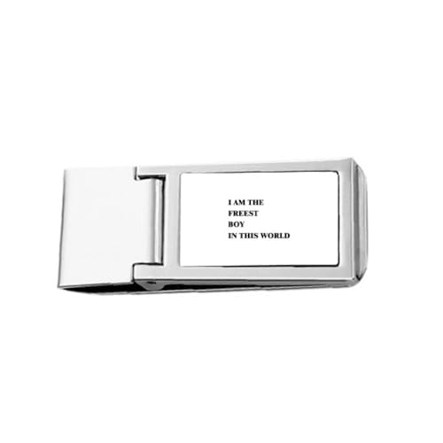 I Am The Freest Boy Art Deco Fashion Slim Money Clip Stainless Holder Pocket Wallet