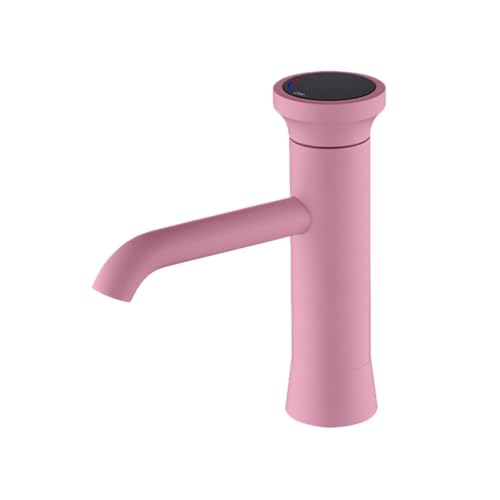 BiaoTeng Bathroom Basin Mixer Taps One Hole Hot and Cold Brass Bathroom Sink Mixer Tap 1 Hole Pink