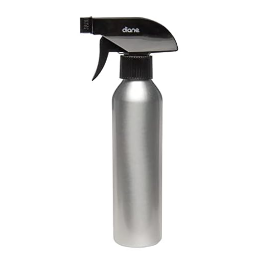 Diane Aluminum Spray Bottle Applicator with Nozzle for Hair Styling and Coloring – Small - 9.4” x 1.5”, 8oz Capacity – Silver