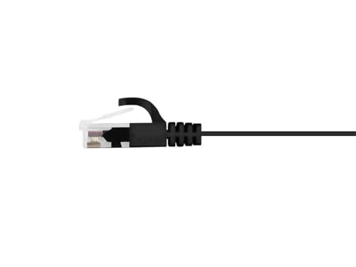 Monoprice Cable Patch Plano Cat5e 1ft Negro RJ45 UTP miniatura 2