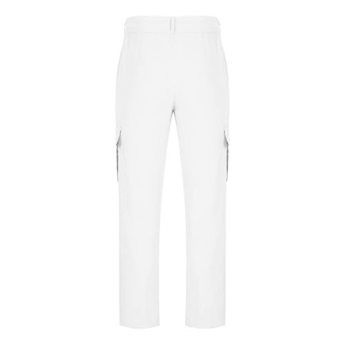 Zeiyignr Mens Cotton Linen Cargo Pants Casual Summer Beach Pants Lightweight Drawstring Yoga Vacation Trousers with Pockets4