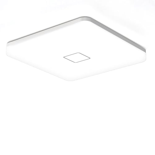 Airand 5000K LED Ceiling Light Flush Mount 24W 12.6in Square LED Ceiling Lamp for Kitchen Bathroom Hallway with 240Pcs LeD Chips Without Flicker, 2050LM, IP44, 80Ra+, 180W Equivalent (Daylight White)