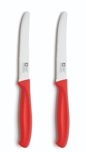 Richardson Sheffield FN228 R CUT Tomato Knife, with Red Handle, small, Silver, Grey (Set of 2)