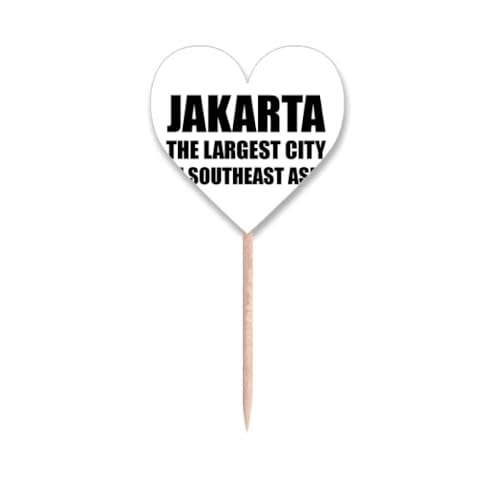 Jakarta Zahnstocher mit Flaggen, Herz-Etikett, Cupcake-Picker, Großstadt, Südostasien