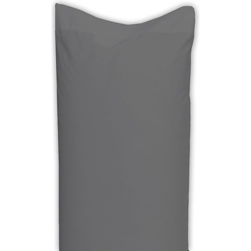 ECOMMERC3 | Funda de Almohada 45x85 Cm Pack 2 100% Algodón - Funda Almohada Color Antracita Suavidad y Frescura para un Descanso Transpirable, Hipoalergénica y Duradera