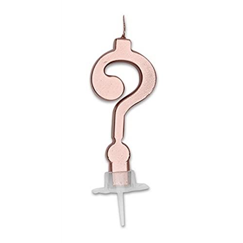 Di&Gi Candelina Per Torta Italic Punto Interrogativo Cm. 7 - Rosa Gold Metal