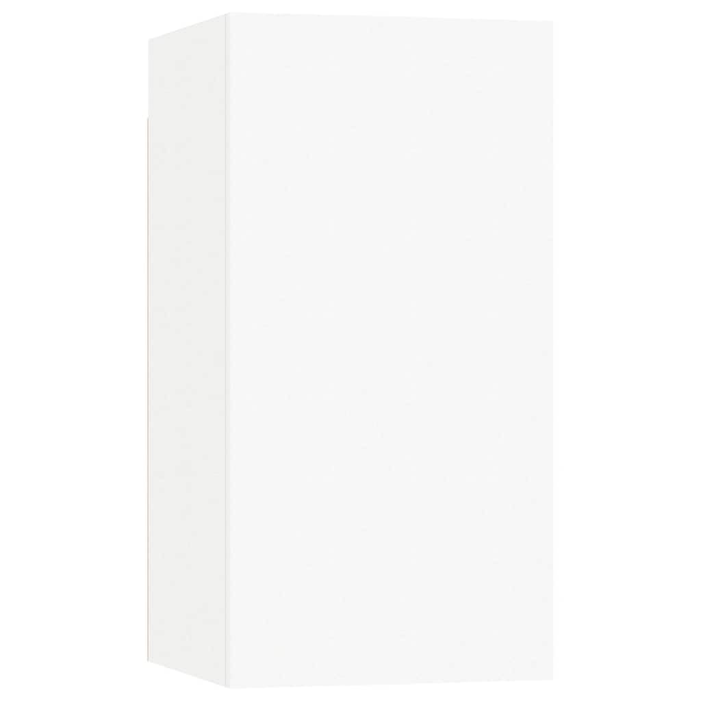 6-TLG. TV-Schrank-Set Weiß Holzwerkstoff, Hängend, Modernes Media-Center für Wohnzimmer, Schlafzimmer, Stauraum, 30x30x60cm