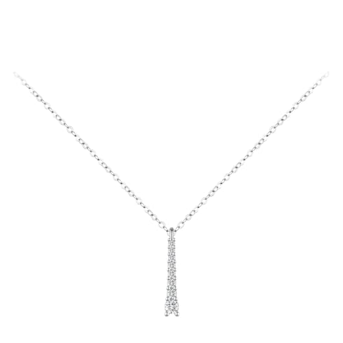 Collier tendance en moissanite pour femme avec pendentif argent et sertissage griffes
