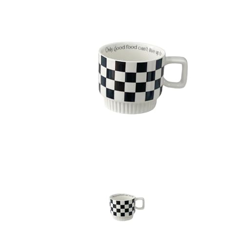 POLGDW Bouteille d'eau Vintage Planche Minimaliste Céramique Tasse À Café Petit Déjeuner Lait Tasse Cadeau-Positif - - Damier-Vert Encre