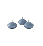 Durée : 4,5 heures Lot de 20 bougies flottantes Ø 4,5 cm H. 2,8 cm - Bleu poudré
