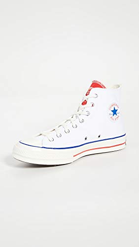 Image of Converse Men's Chuck 70 Twisted Tongue High Top Sneakers, White /University Red /Egret, 8.5 Medium US