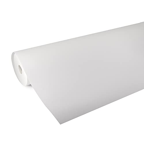 Fresco Rouleau fibre de verre lisse blanc à peindre 5000 x 100cm pré-traité 75g/m² Revêtement mural de rénovation, isolant thermique, protection murale