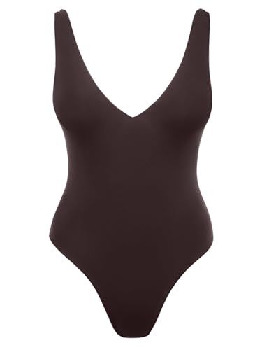 Image of LASLULU Womens One Piece Swimsuit Padded Sexy V Neck Swimwear Bathing Suits