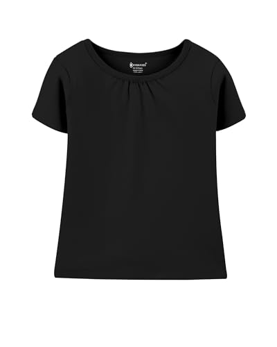 Image of KYDA KIDS Girls White T-Shirt 100% Cotton Antibacterial | Half Sleeve Round Neck | Plain White School Uniform T-Shirt | Soft Breathable Summer Wear Kids