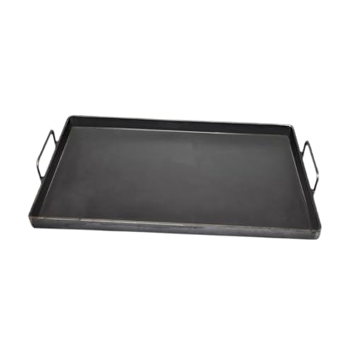 YWJLQH Plancha Antiadherente de Hierro Fundido con Superficie Amplia y Dos Asas para Cocinar Asar y Freír en Cocina y Camping Adecuada para Exteriores E, 45x32cm